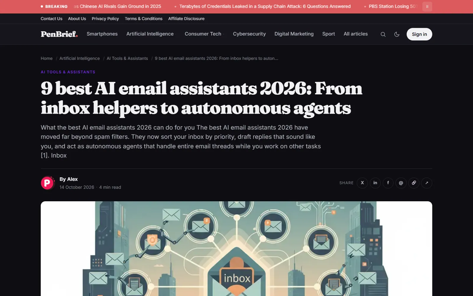 AI Content Publishing Platform: Article page