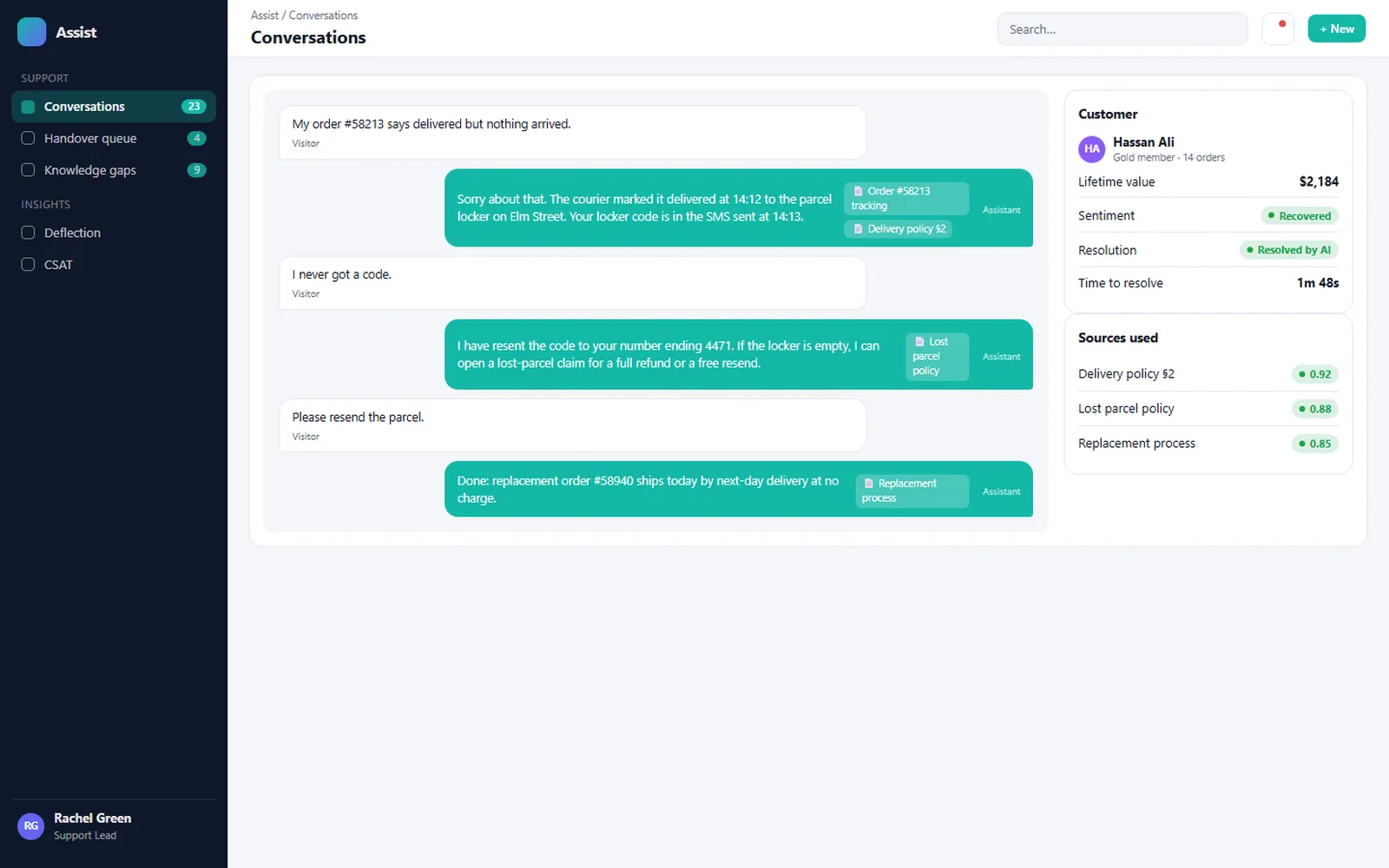 AI Customer Assistant: Conversations