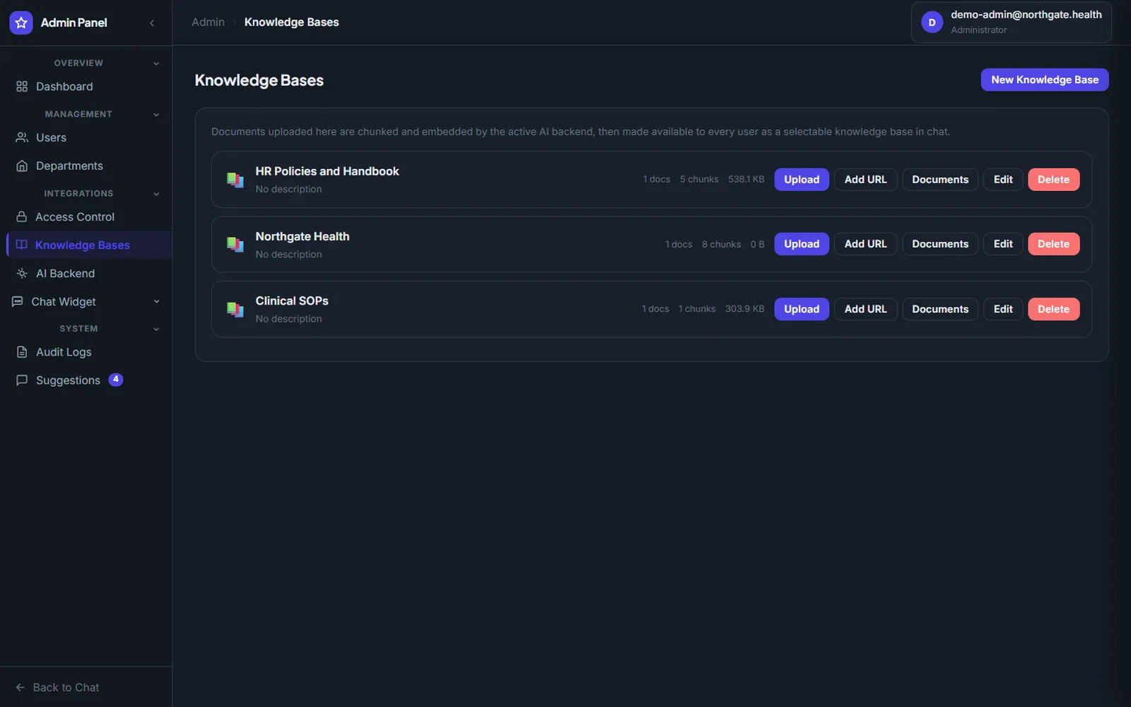 AI Knowledge Base and Appointments Platform: Knowledge bases