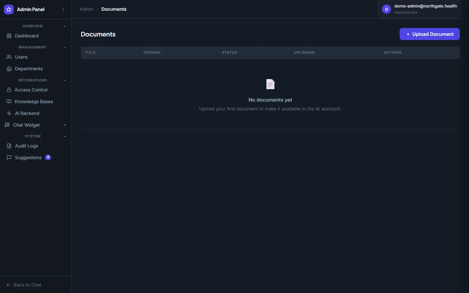 AI Knowledge Base and Appointments Platform: Documents
