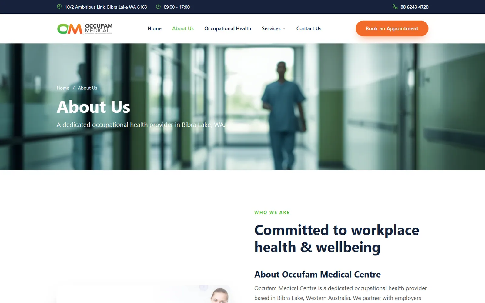 Occufam Medical Website: About the clinic